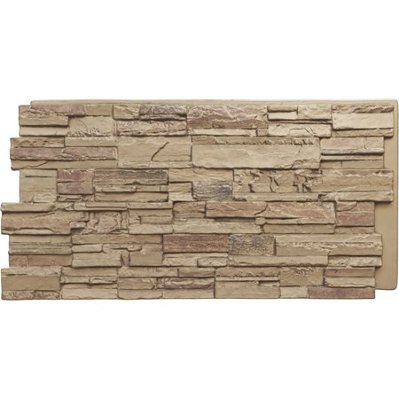 Ekena Millwork 48 5/8"W x 24 3/4"H x 1 1/4"D Cascade Stacked Stone, StoneWall Faux Stone Siding Panel, Colfax PNU24X48CACO